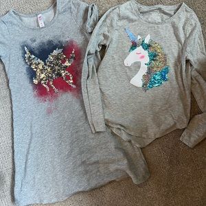 Lot of Unicorn themed girls clothing. Size 10/12. Price is for both items